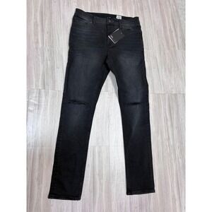 ASOS Mens Black Skinny Fit Ripped Knee Jeans W32 L30